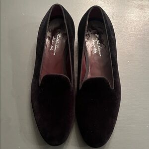 Ralph Lauren purple label men’s  black Velvet Loafers (made in Italy)